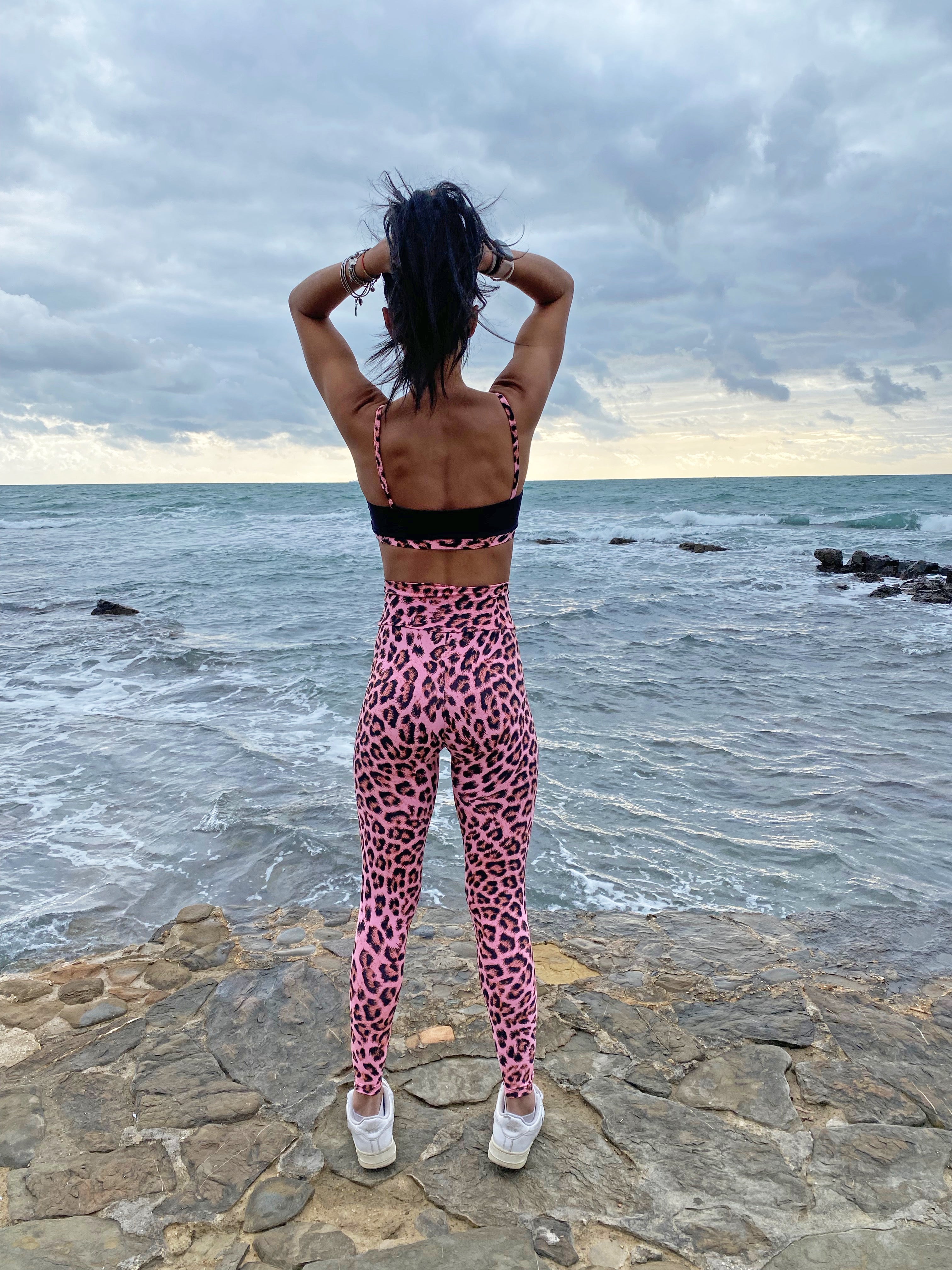 Legging maculato rosa