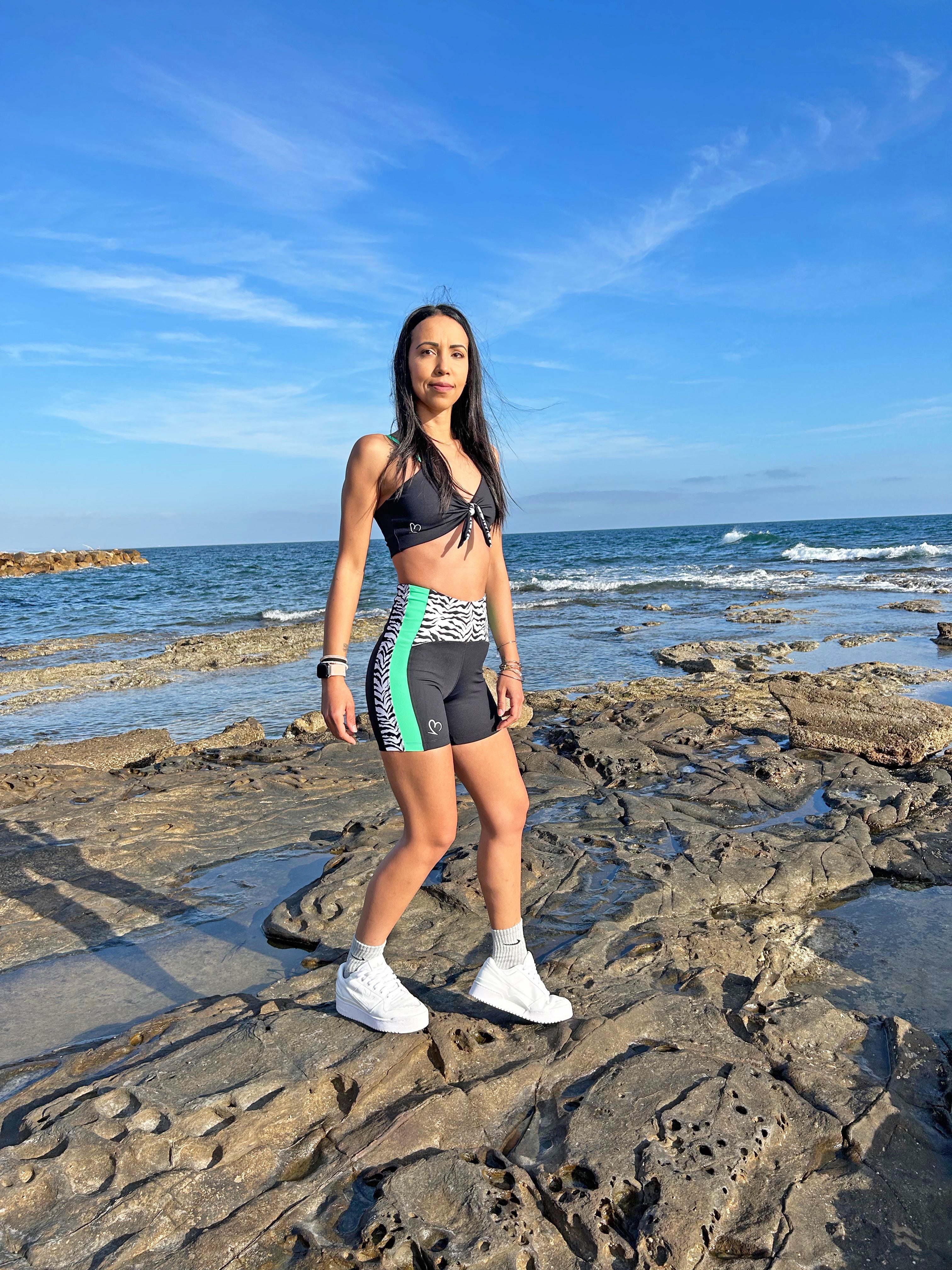 Top zebra nero double-face