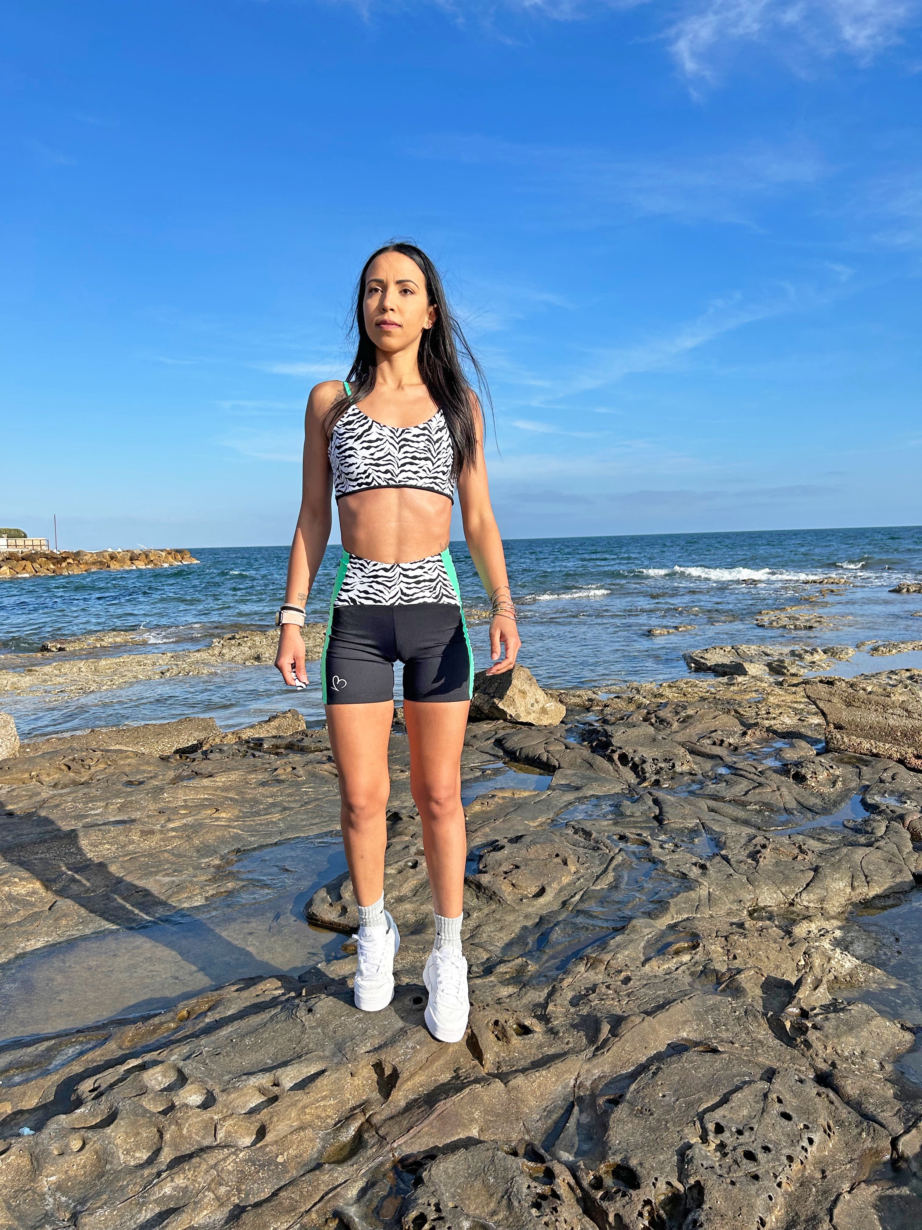 Top zebra nero double-face