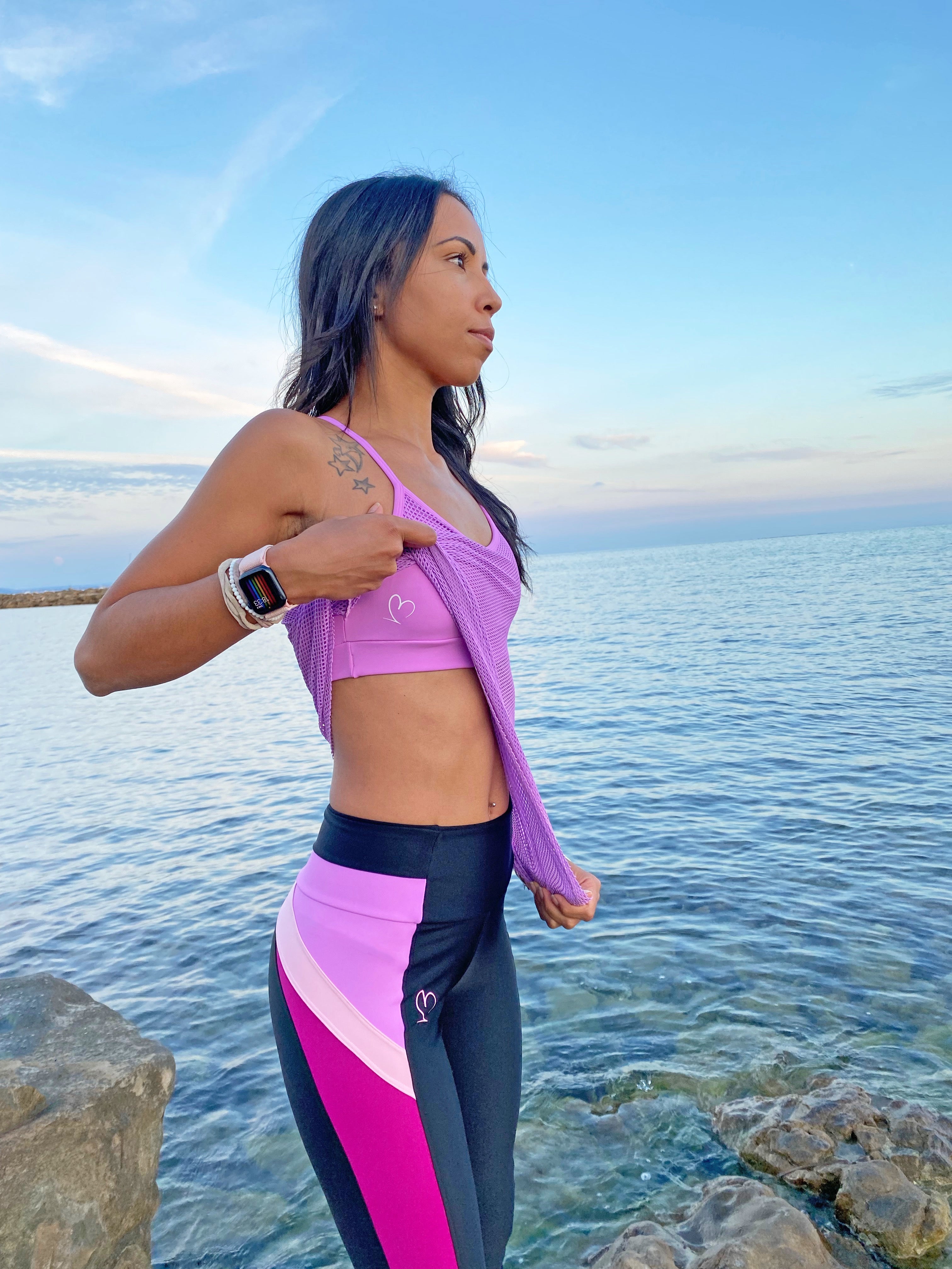 Canottiera con top lilla