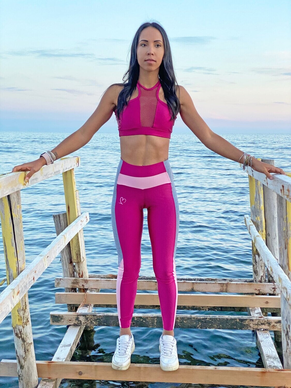Legging mix fucsia